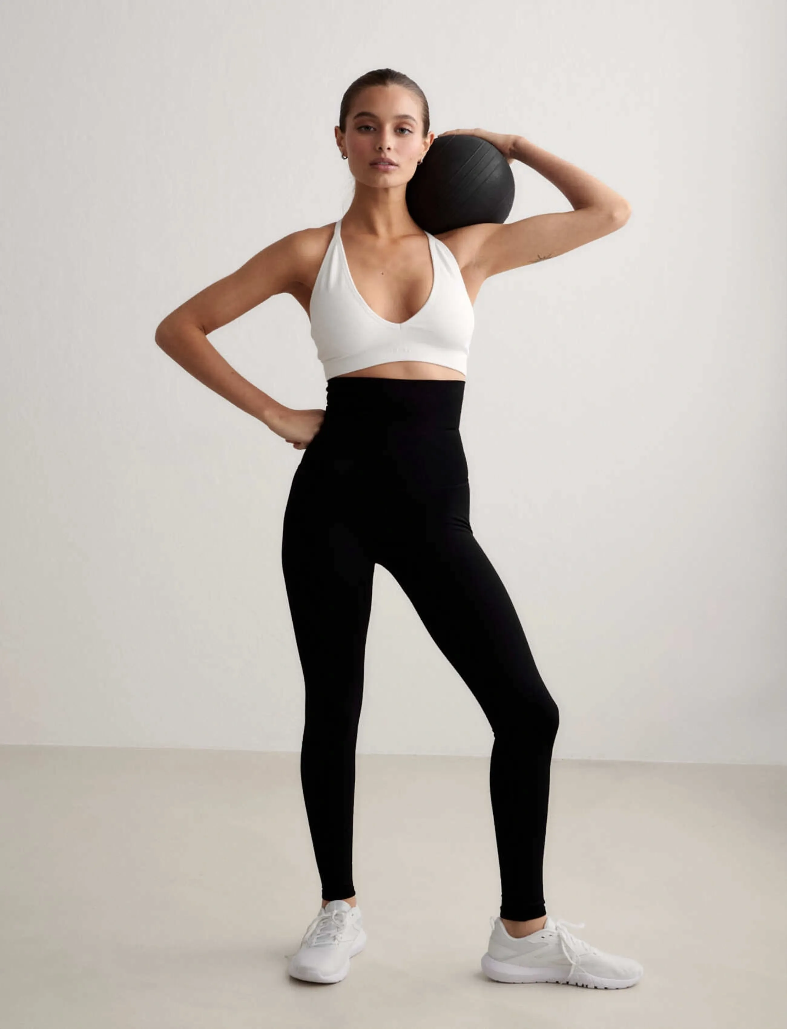 aim ́n Shape Seamless Core Control Tights, Kvinder, Højtaljede Sømløse Kontrol Tights, Sort, Str: XS