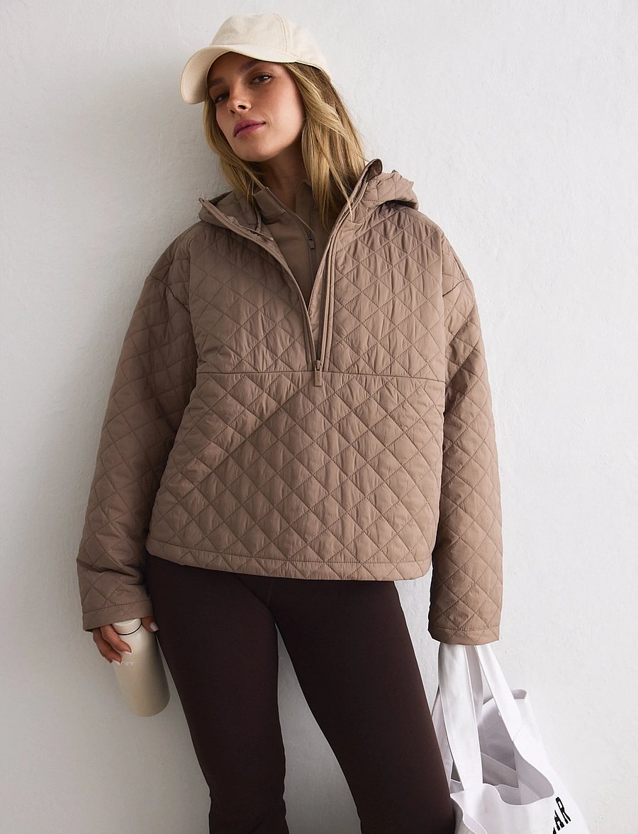 aim´n - Cropped Quilted Anorak - gewatteerde jassen - espresso - 0