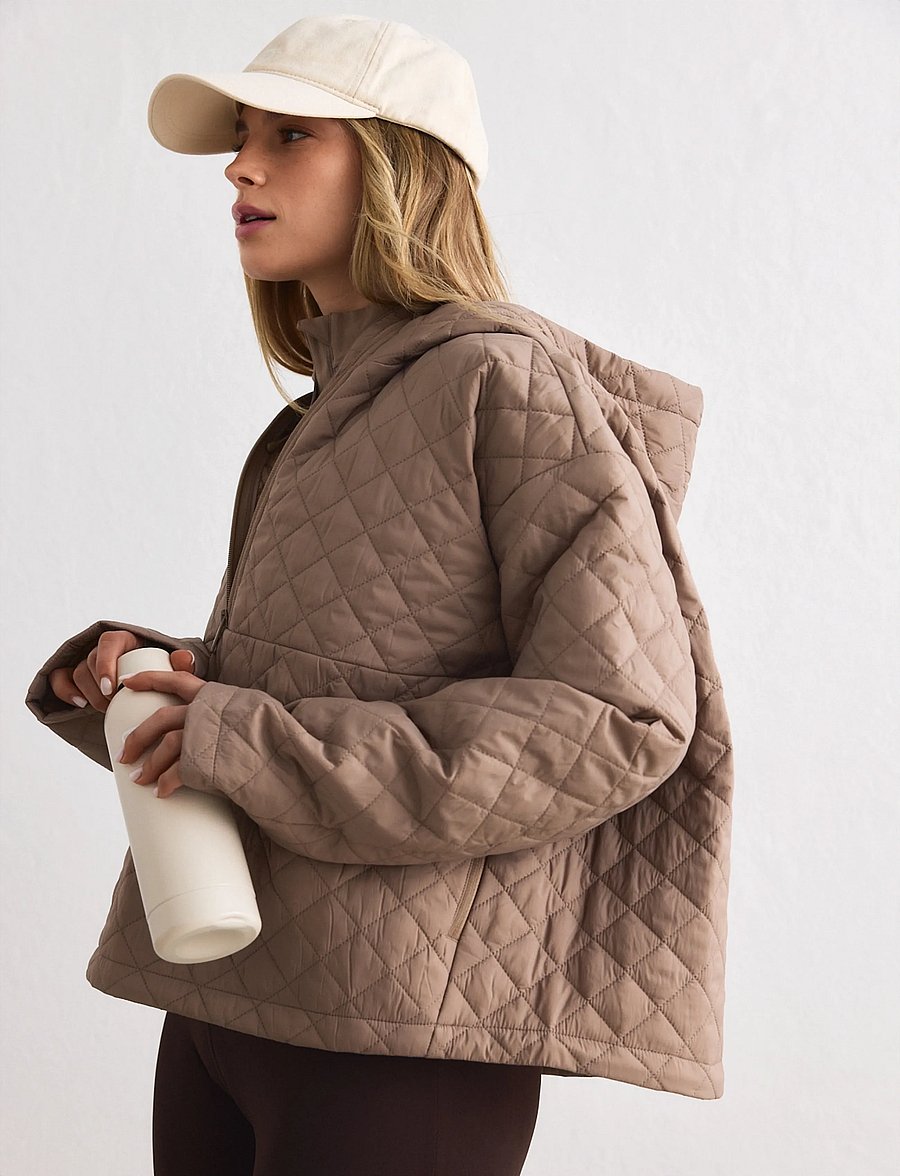 aim´n - Cropped Quilted Anorak - gewatteerde jassen - espresso - 4