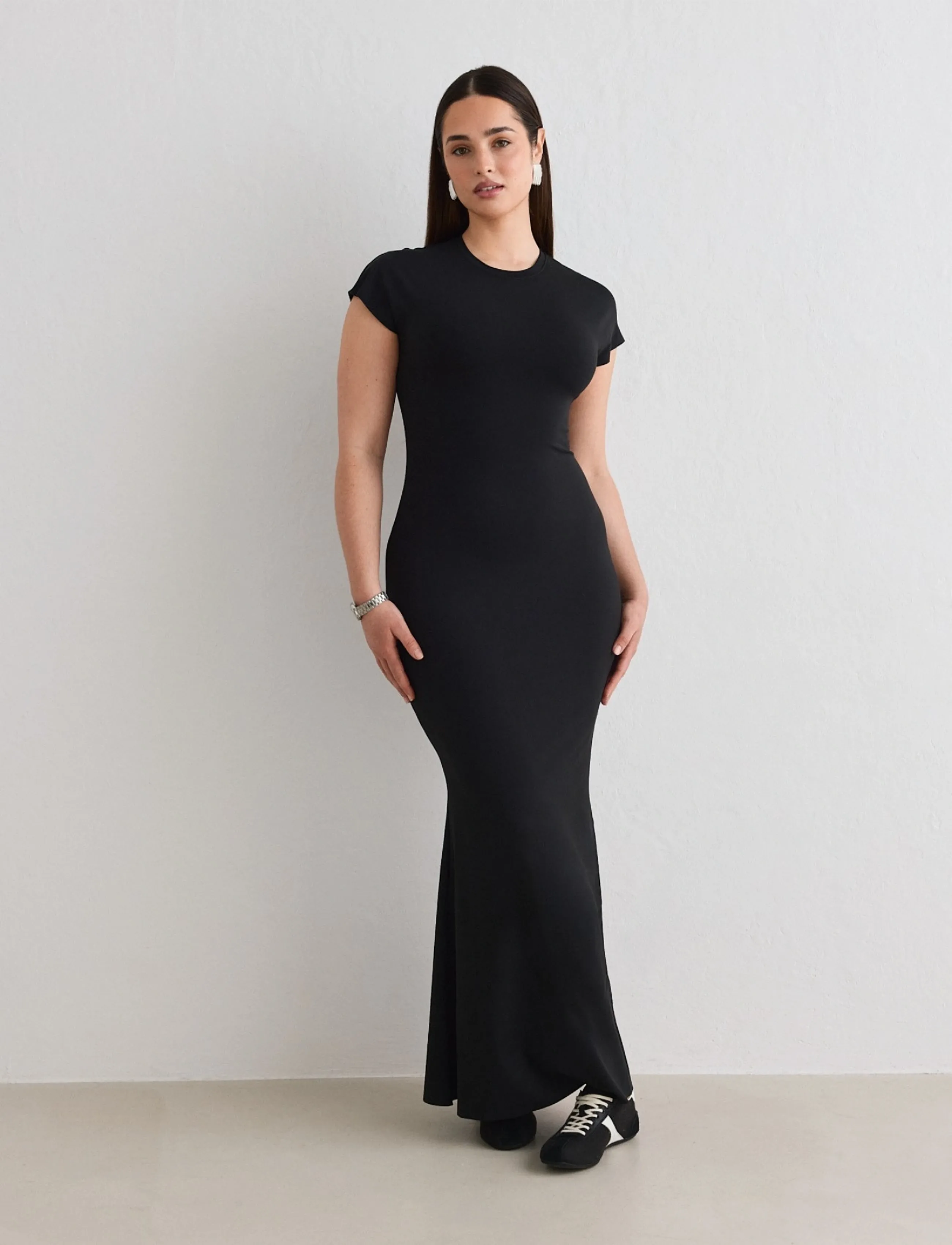 aim ́n Sense Mermaid Cap Sleeve Dress, S, Black, Sport Kjoler Og Nederdele > Sport Dresses, Dame