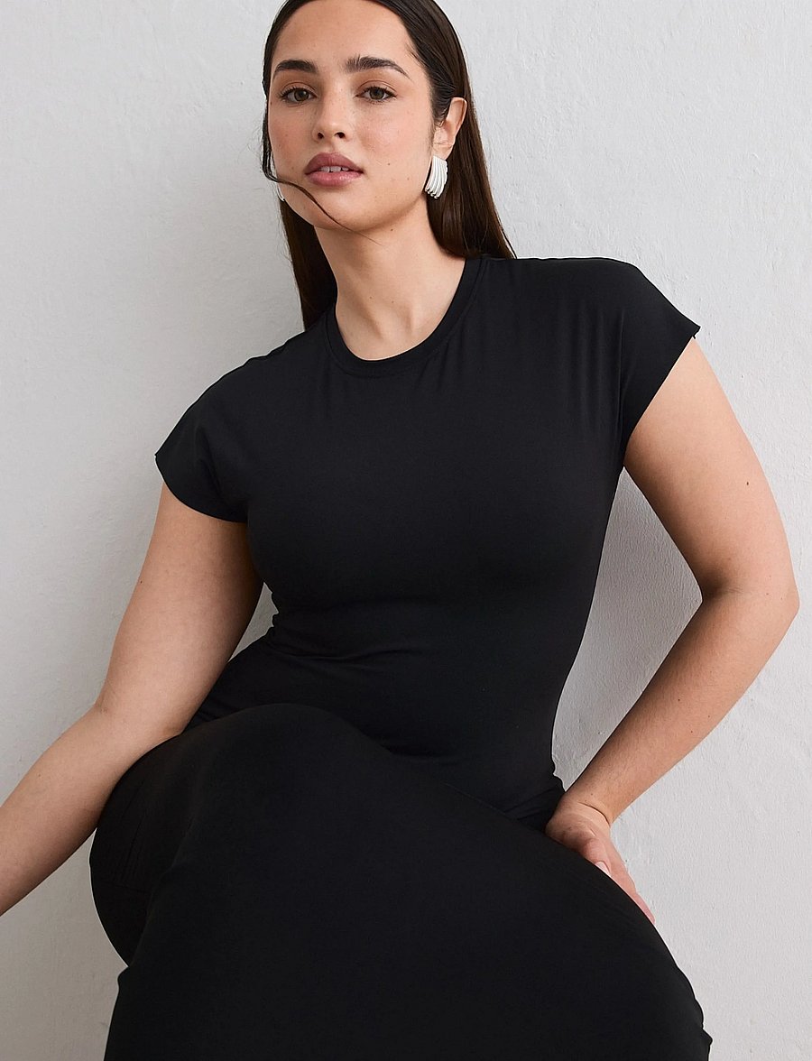 aim´n - Sense Mermaid Cap Sleeve Dress - kjoler & nederdele - black - 3