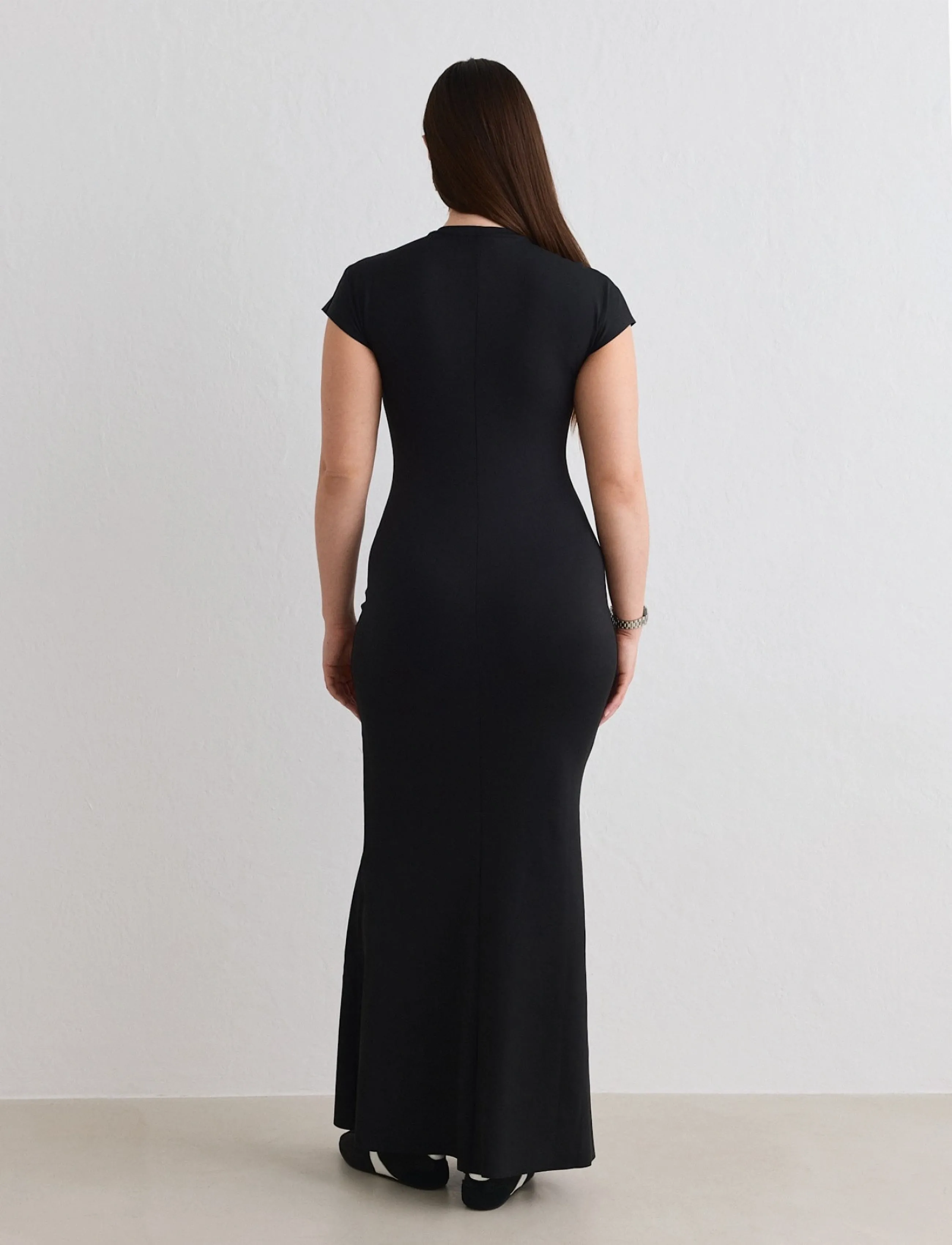 aim´n - Sense Mermaid Cap Sleeve Dress - kleidid ja seelikud - black - 4