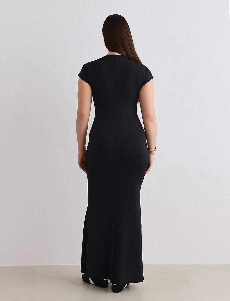 aim´n - Sense Mermaid Cap Sleeve Dress - kjoler & nederdele - black - 4