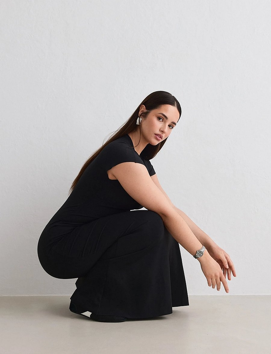 aim´n - Sense Mermaid Cap Sleeve Dress - kjoler & nederdele - black - 5