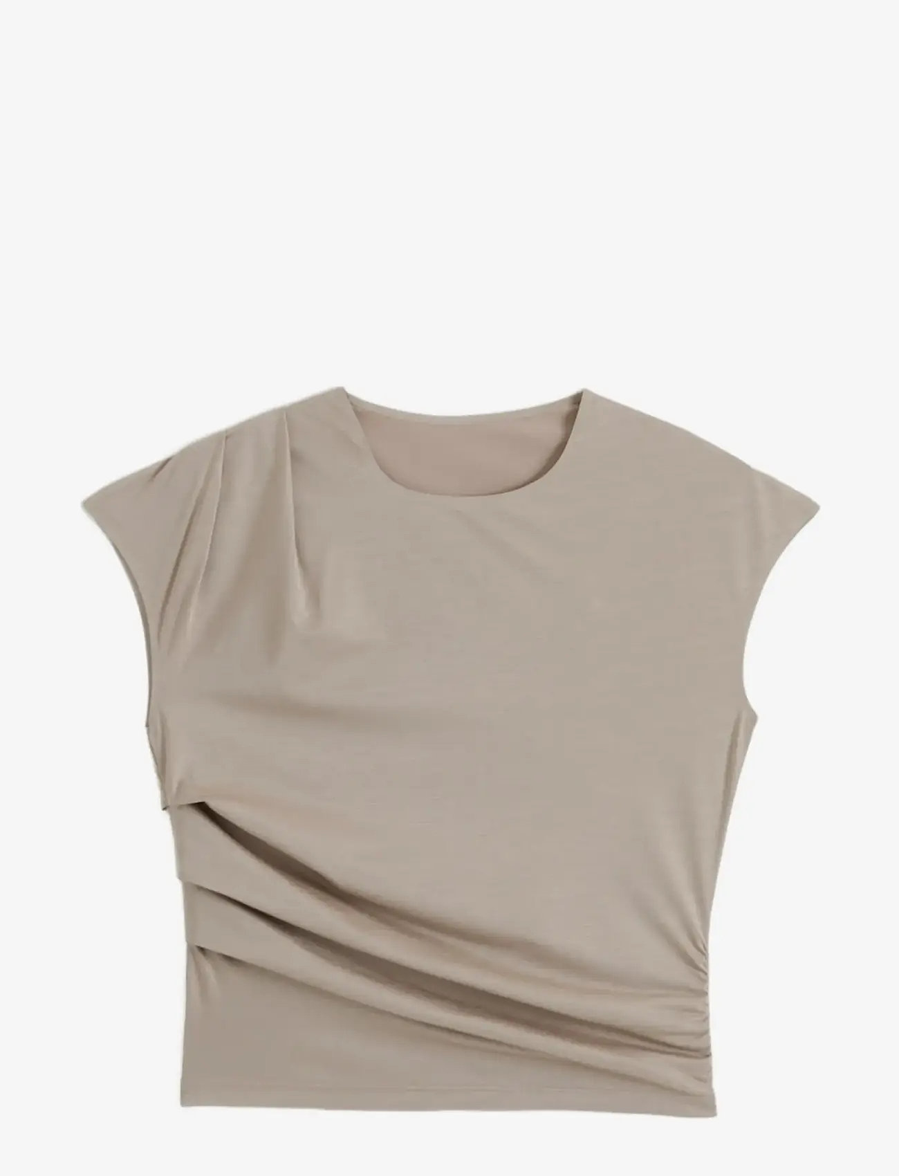 aim´n - Luminous Draped Short Sleeve - t-shirts - dark clay - 1