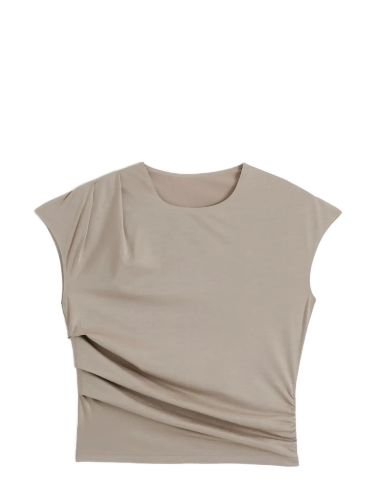 aim´n Luminous Draped Short Sleeve - Kleidung - DARK CLAY / beige