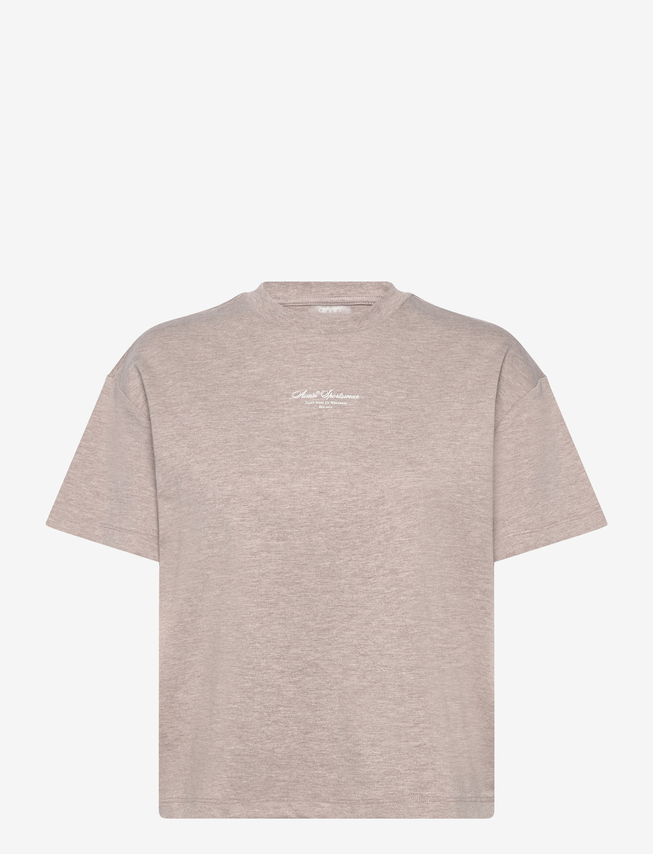 aim´n - Script Boxy T-shirt - t-shirts - espresso melange - 1