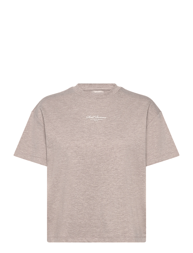 aim´n - Script Boxy T-shirt - t-shirts - espresso melange - 1