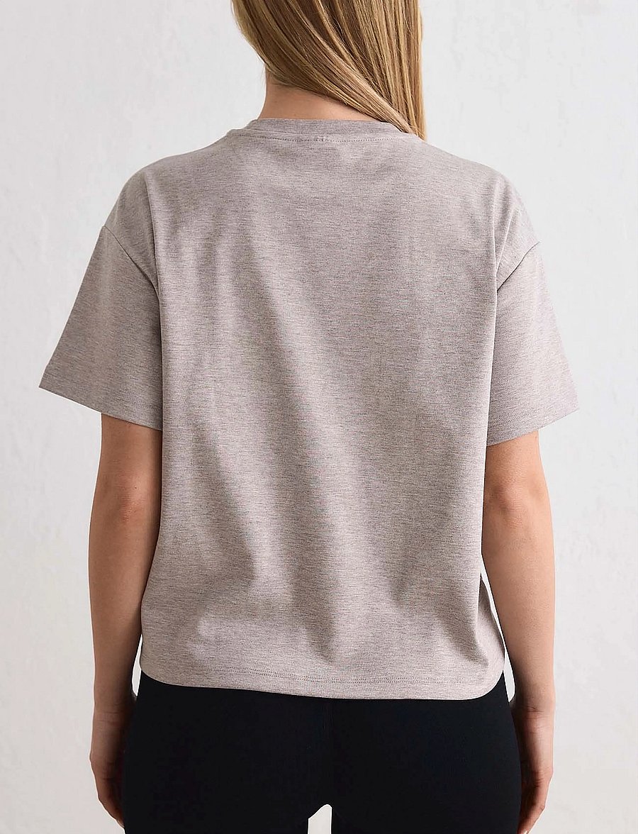 aim´n - Script Boxy T-shirt - t-shirts - espresso melange - 5