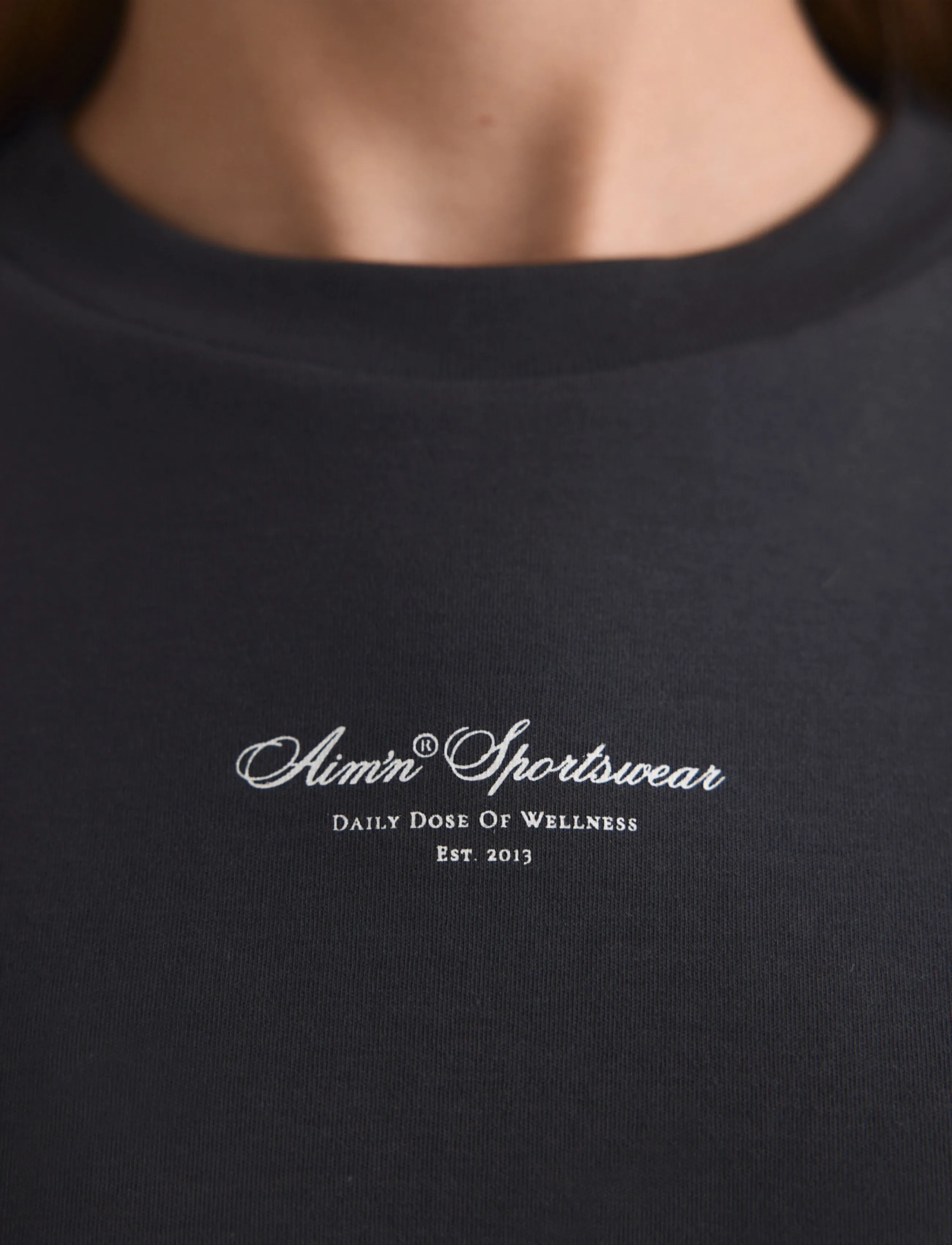aim´n - Script Boxy T-shirt - t-shirts - shadow grey - 4