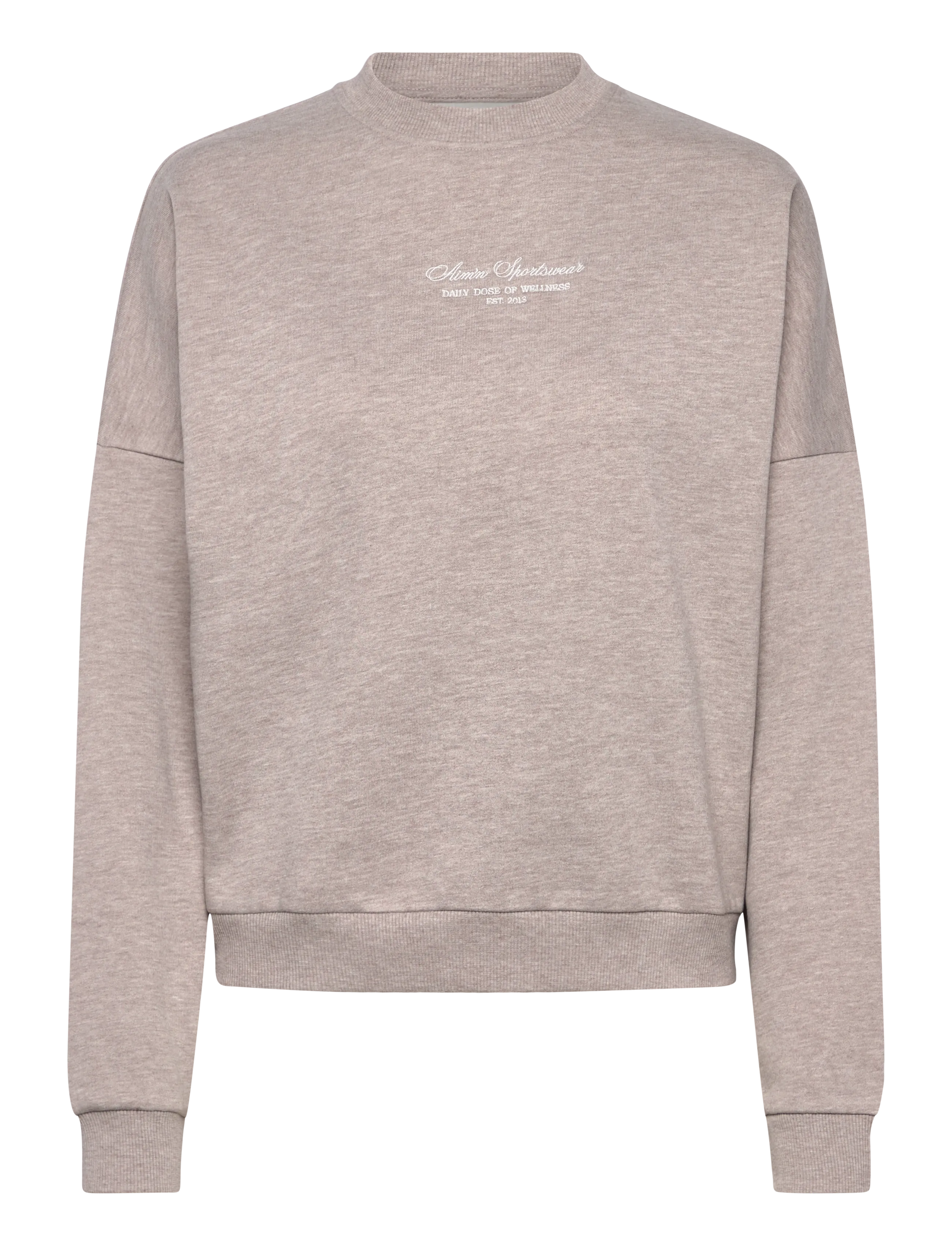 aim´n Script Sweatshirt - Sweatshirts - ESPRESSO MELANGE / beige