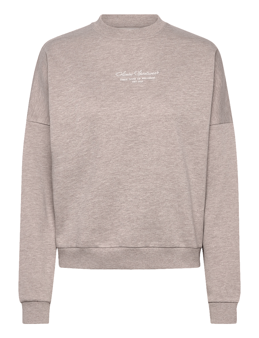 aim´n - Script Sweatshirt - dressipluusid - espresso melange - 0