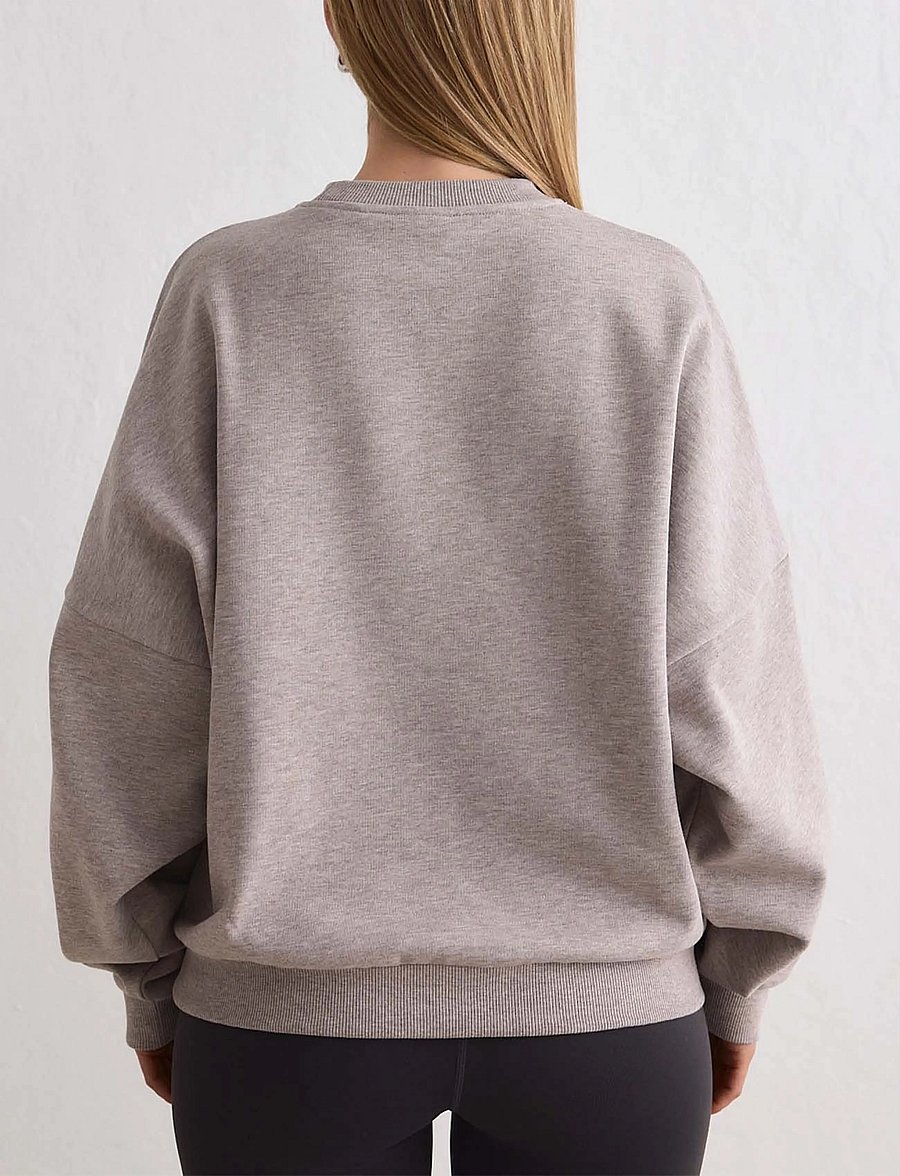 aim´n - Script Sweatshirt - dressipluusid - espresso melange - 4