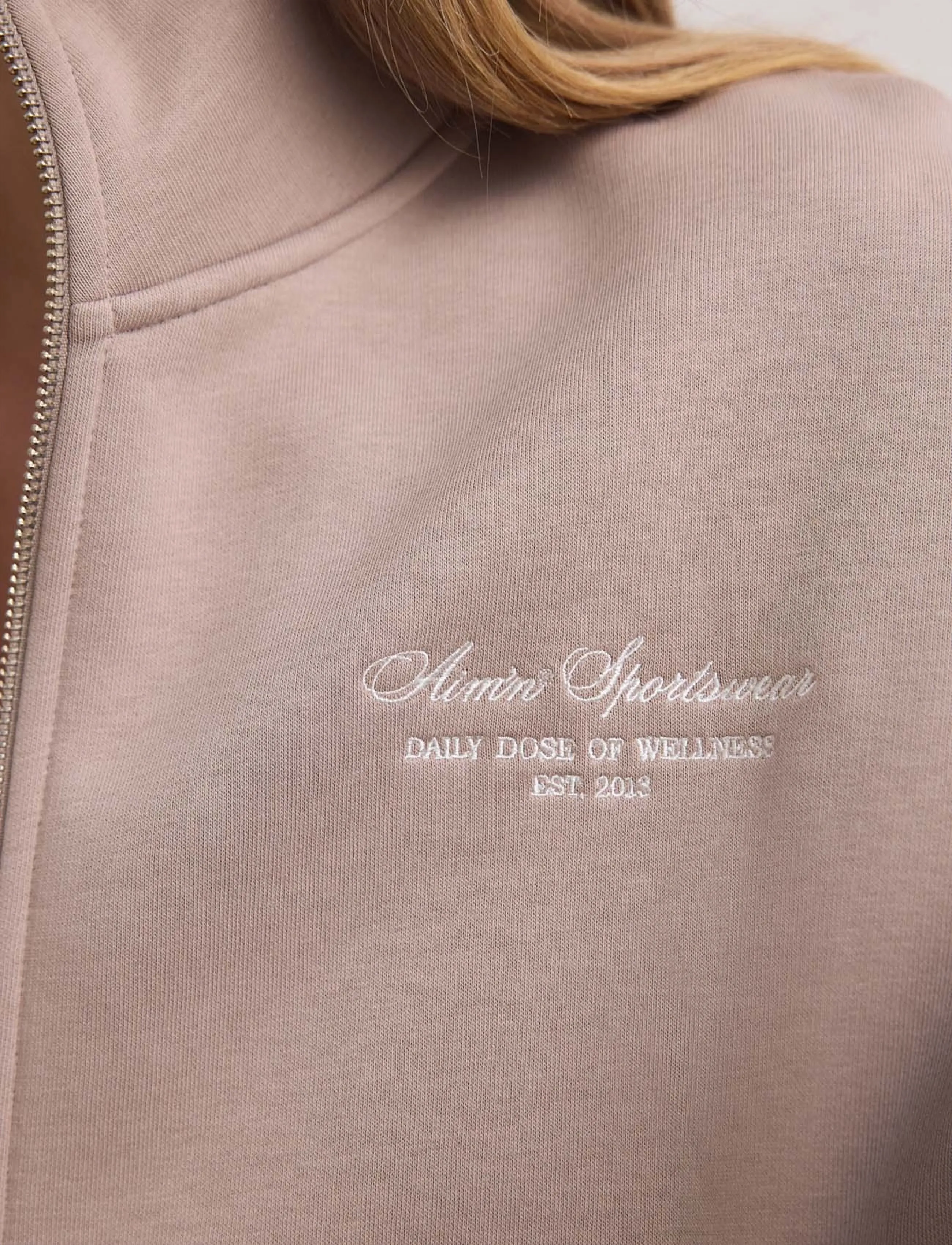 aim´n - Script Zip Jacket - sweatshirts - dark clay - 5