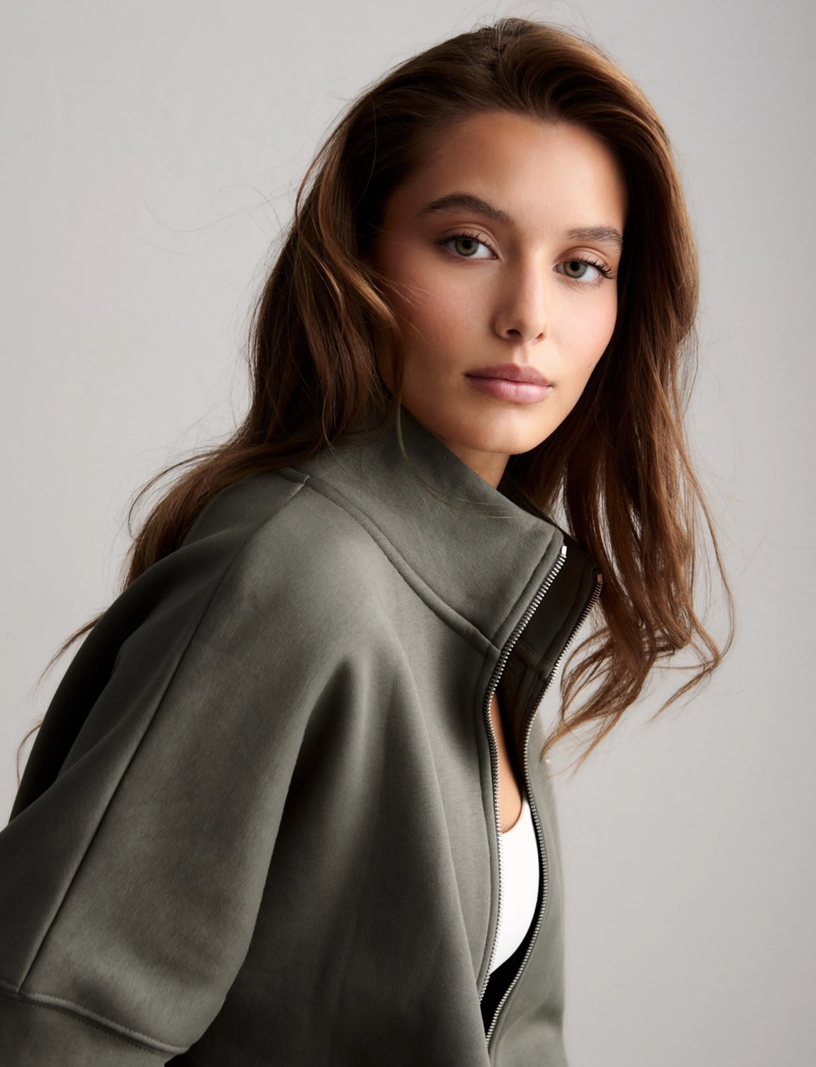 aim´n - Script Zip Jacket - sweatshirts - ivy - 4
