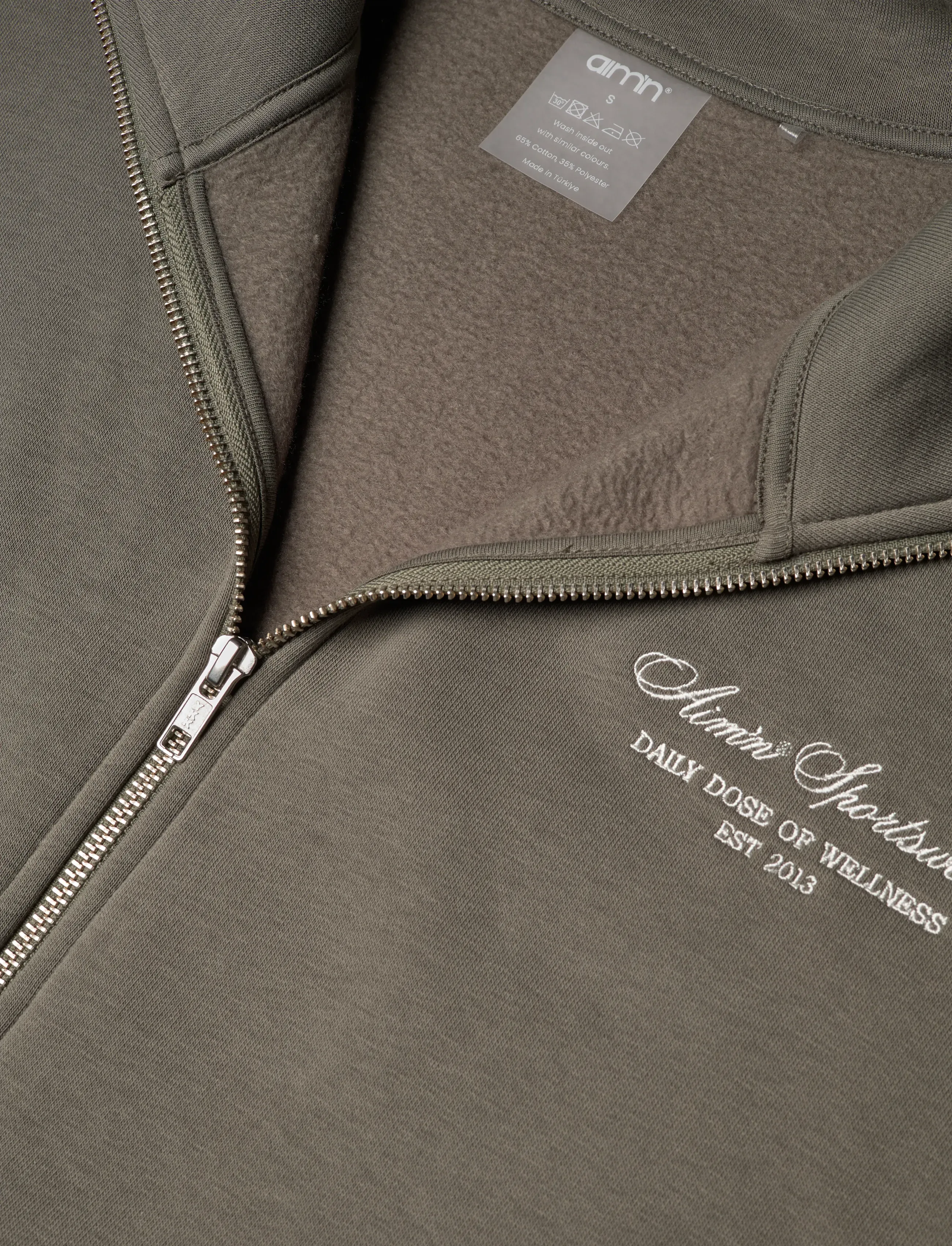 aim´n - Script Zip Jacket - sweatshirts - ivy - 2