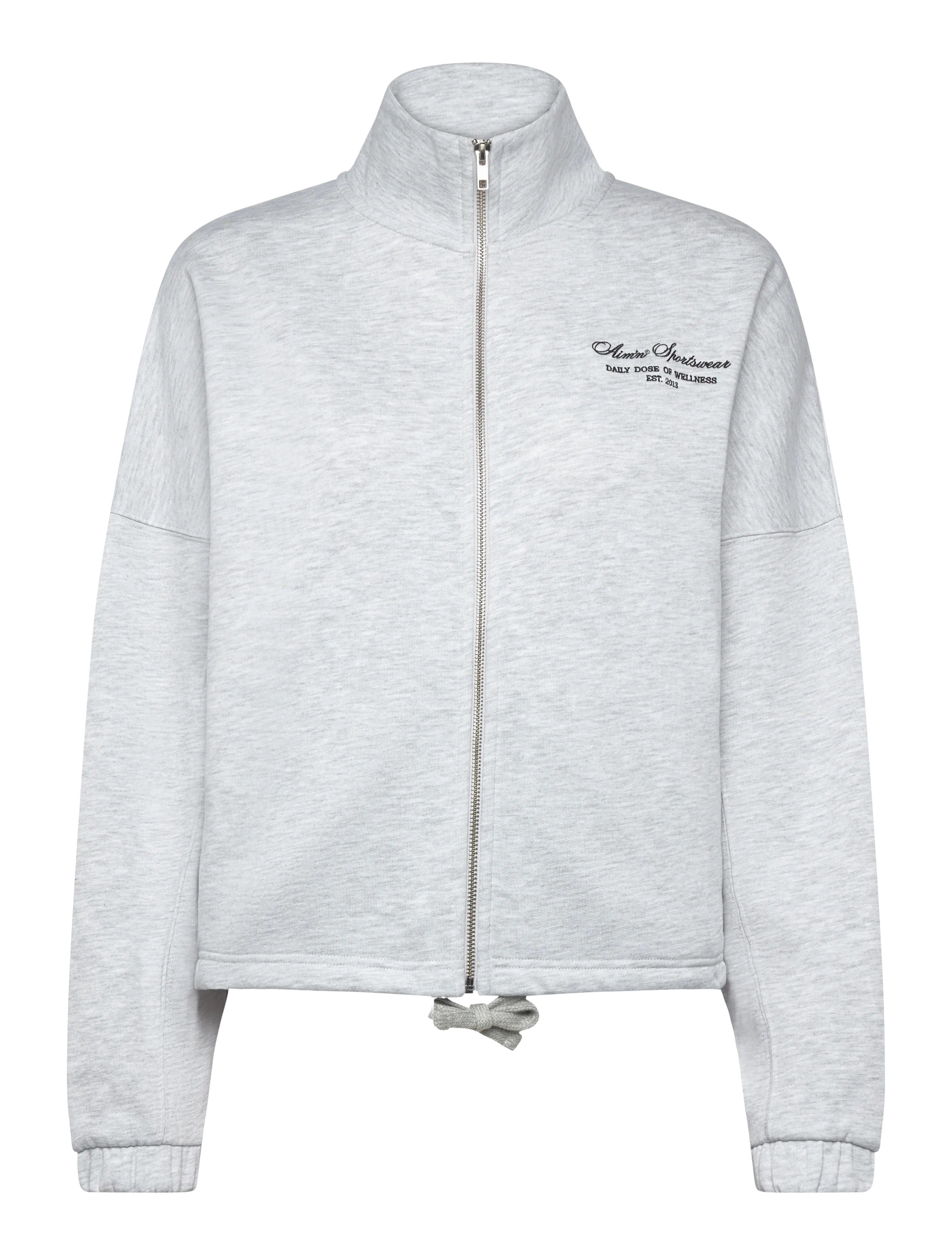aim´n Script Zip Jacket - Överdelar - LIGHT GREY MELANGE / grey
