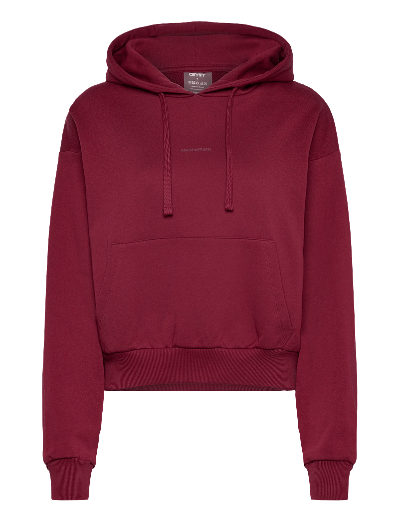 aim´n - Apparel Chunky Terry Hood - dressipluusid ja pusad - ruby - 0