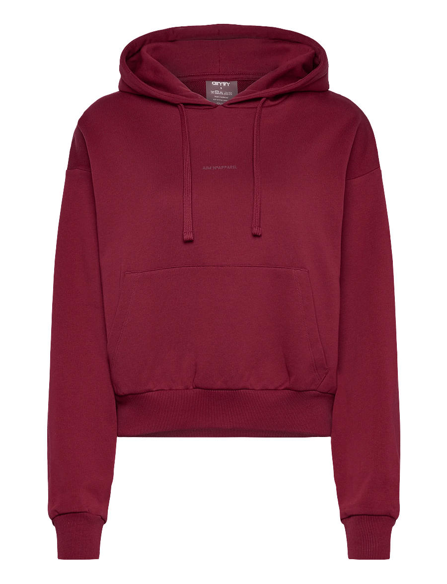 aim´n - Apparel Chunky Terry Hood - kapuutsiga dressipluusid - ruby - 1