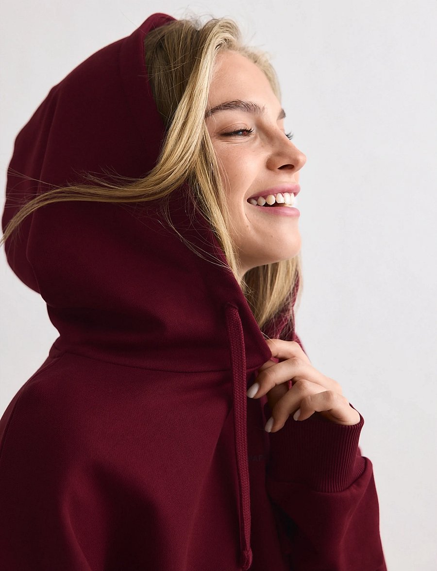 aim´n - Apparel Chunky Terry Hood - kapuutsiga dressipluusid - ruby - 4
