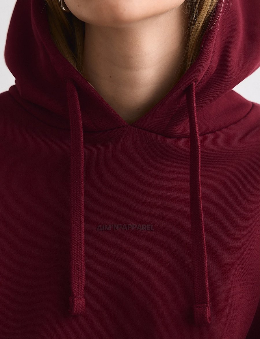 aim´n - Apparel Chunky Terry Hood - kapuutsiga dressipluusid - ruby - 5
