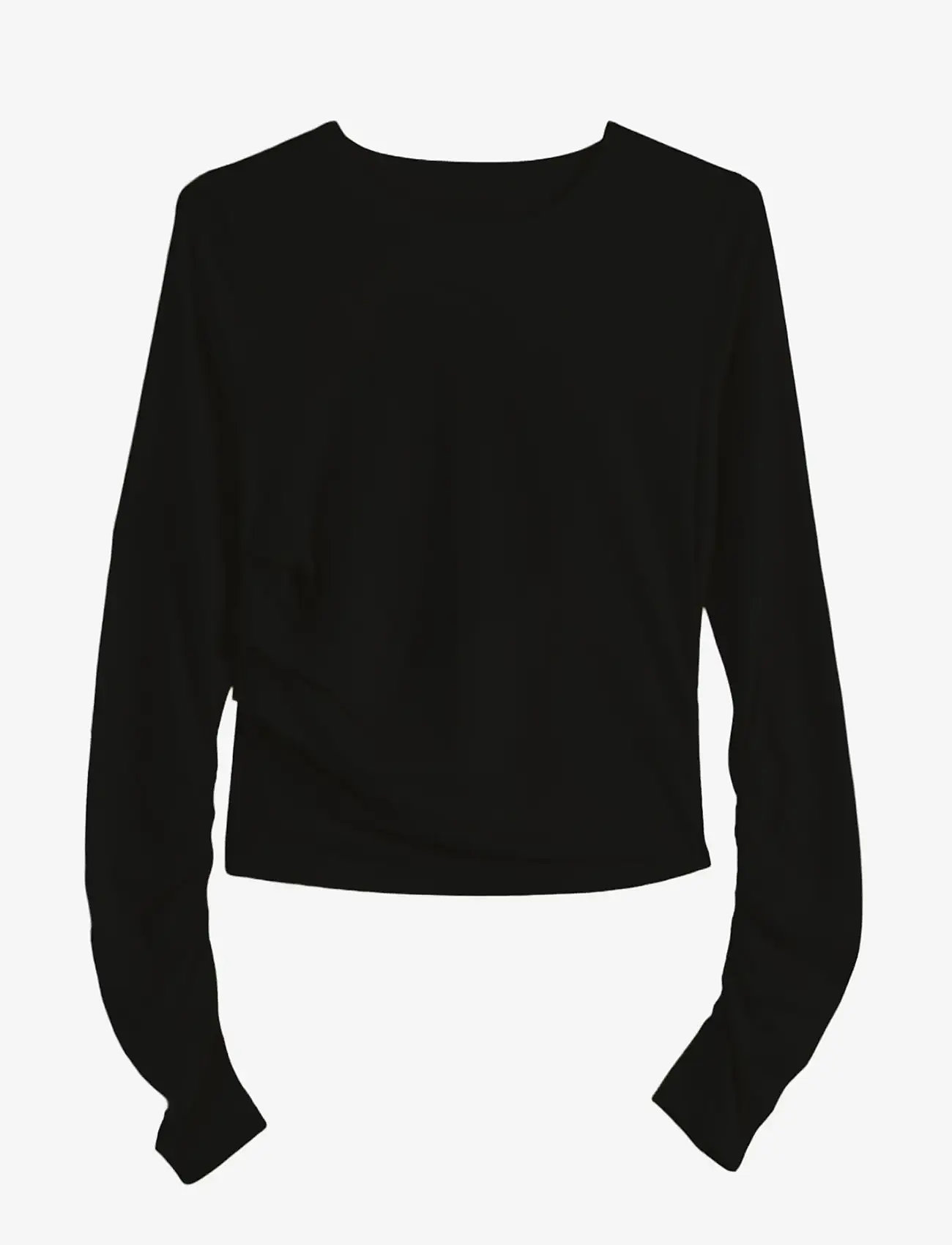 aim´n - Luminous Draped Long Sleeve - pikkade varrukatega alussärgid - black - 1