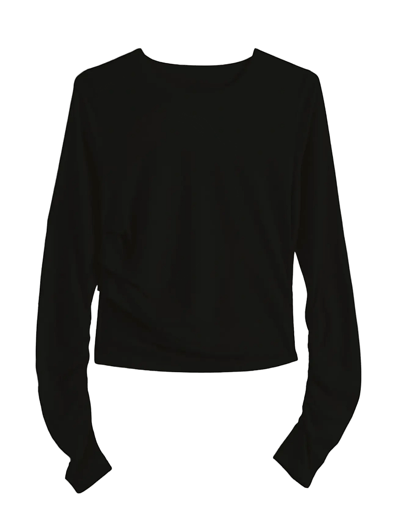 aim´n - Luminous Draped Long Sleeve - top met lange mouwen - black - 1