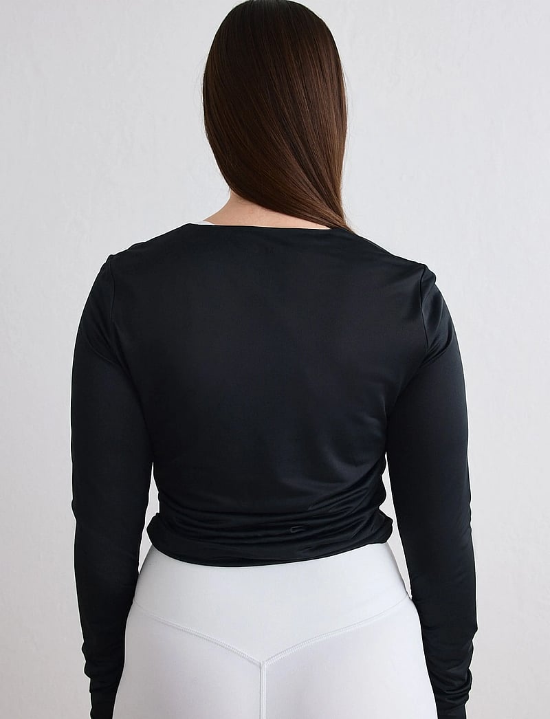aim´n - Luminous Draped Long Sleeve - top met lange mouwen - black - 2