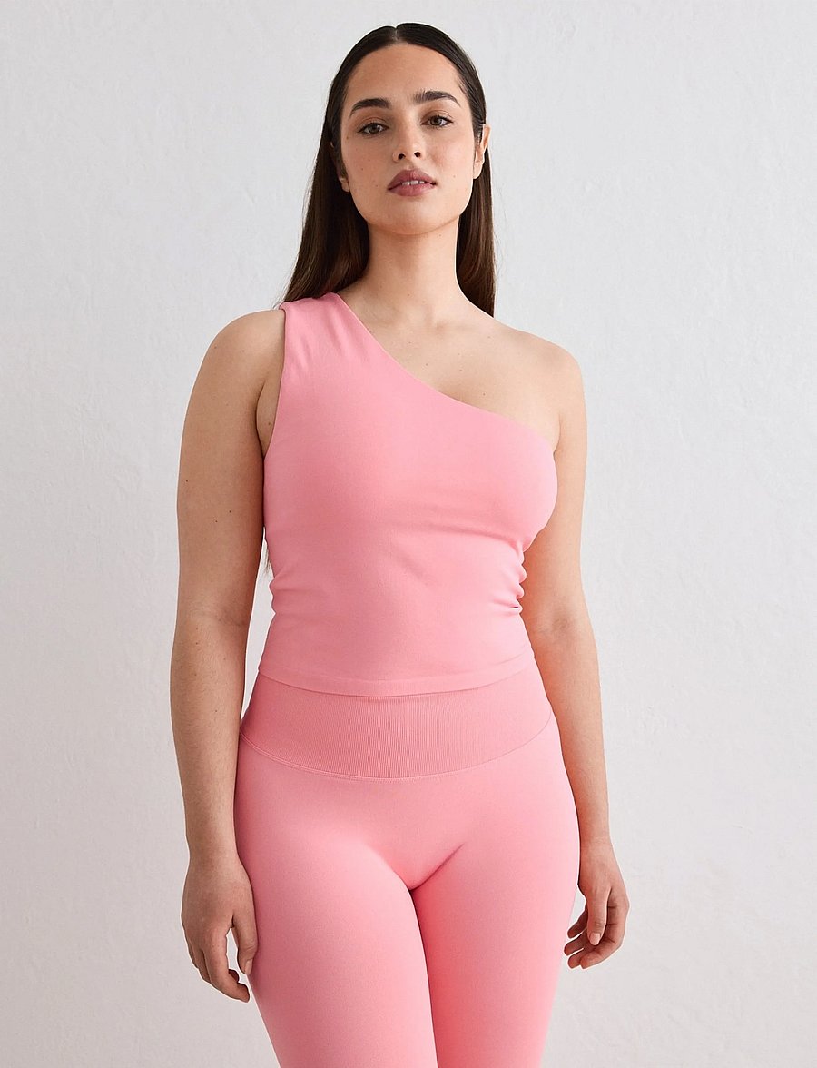 aim´n - Shape Seamless One Shoulder Bralette - débardeurs - blush - 0
