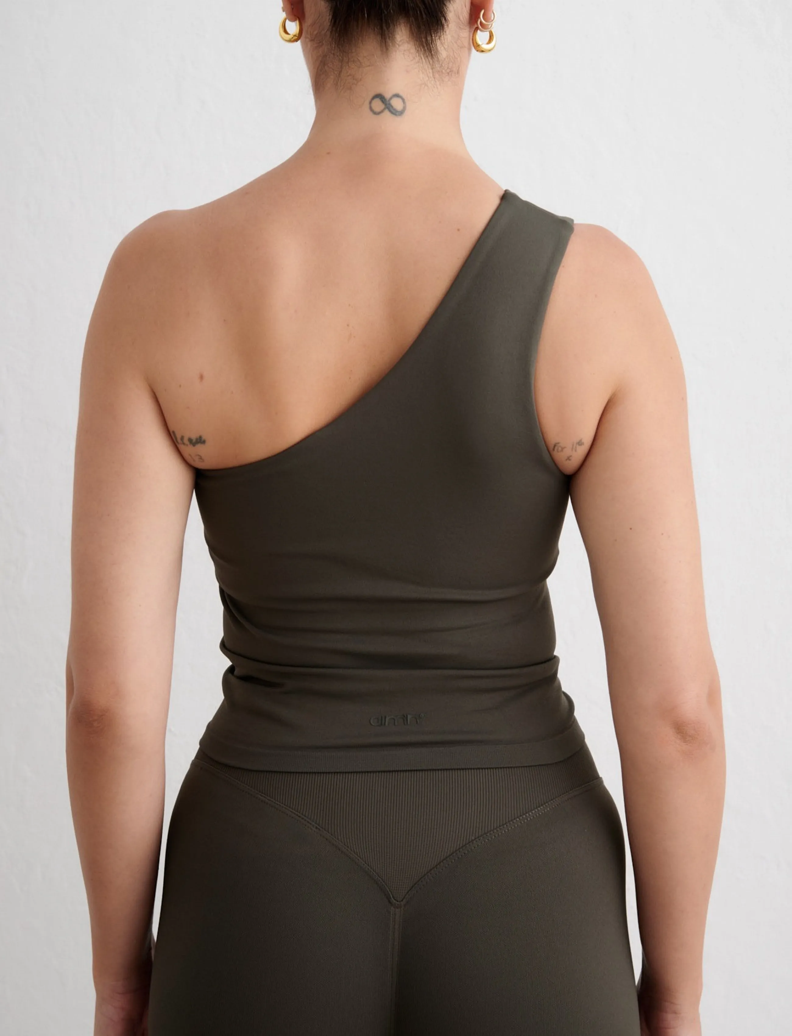 aim´n - Shape Seamless One Shoulder Bralette - linnen - dark ivy - 3