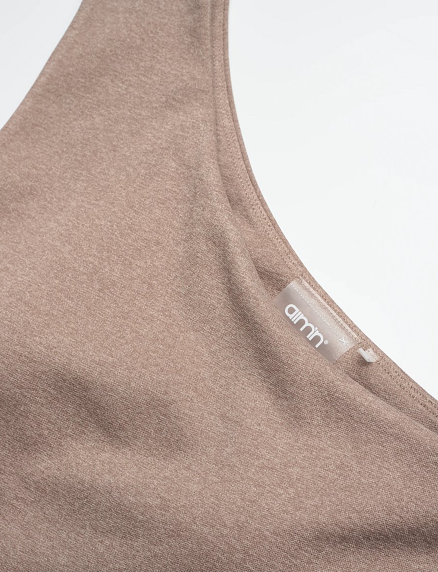 aim´n - Shape Seamless One Shoulder Bralette - Õlapaeltega pluusid - espresso melange - 5