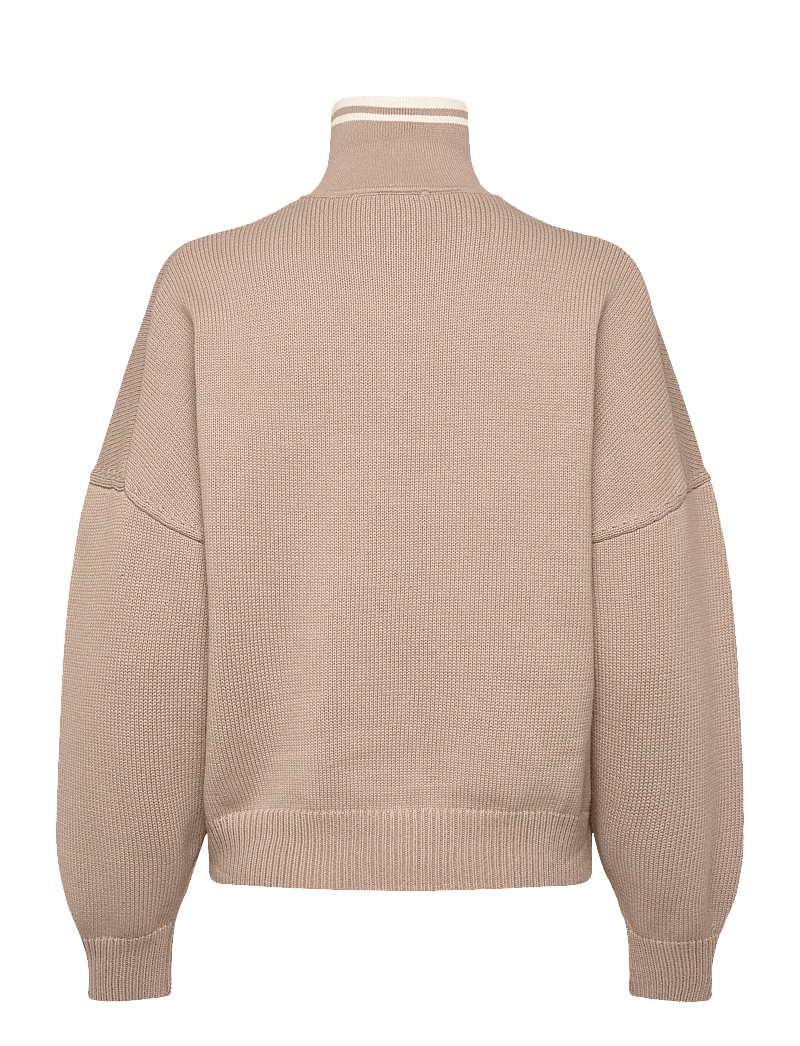 aim´n - Cotton Knit Half Zip - sweatshirts - dark clay - 2