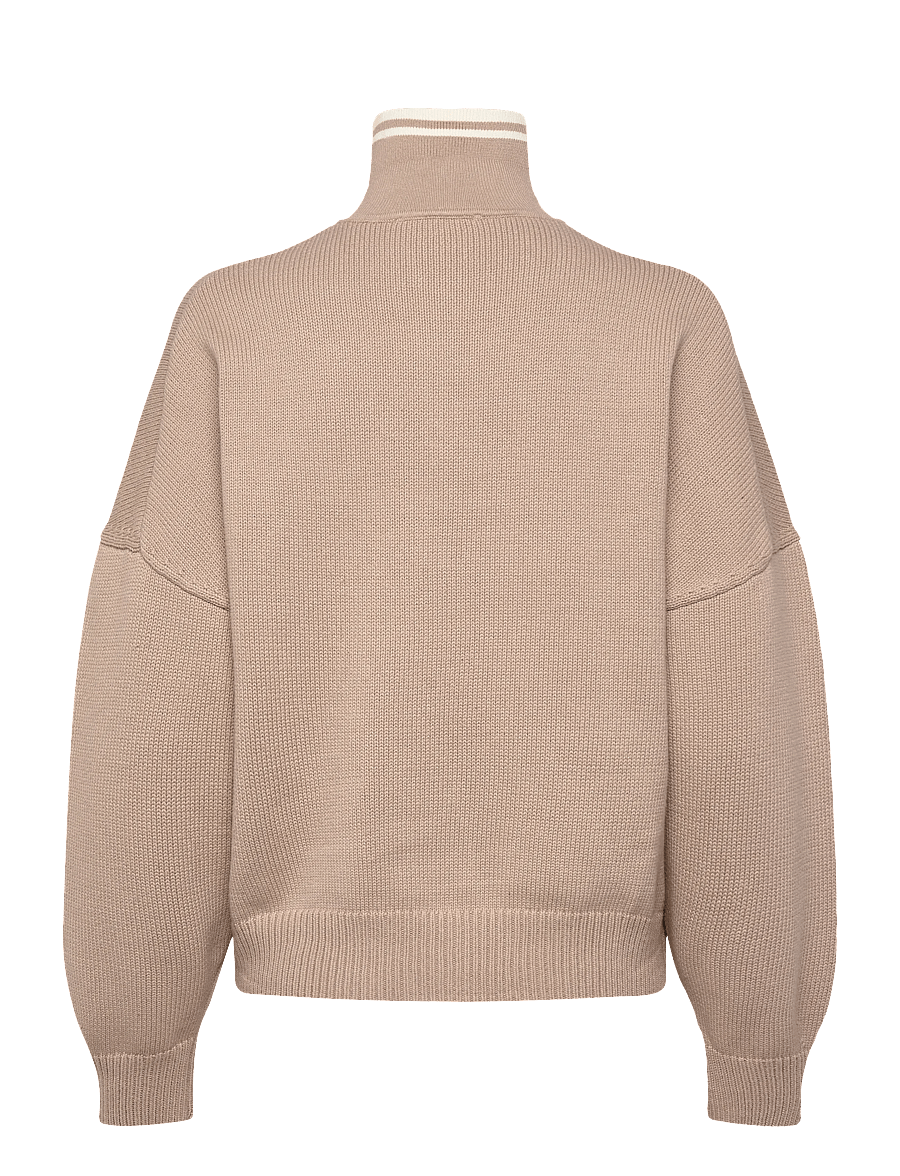 aim´n - Cotton Knit Half Zip - sweatshirts - dark clay - 2