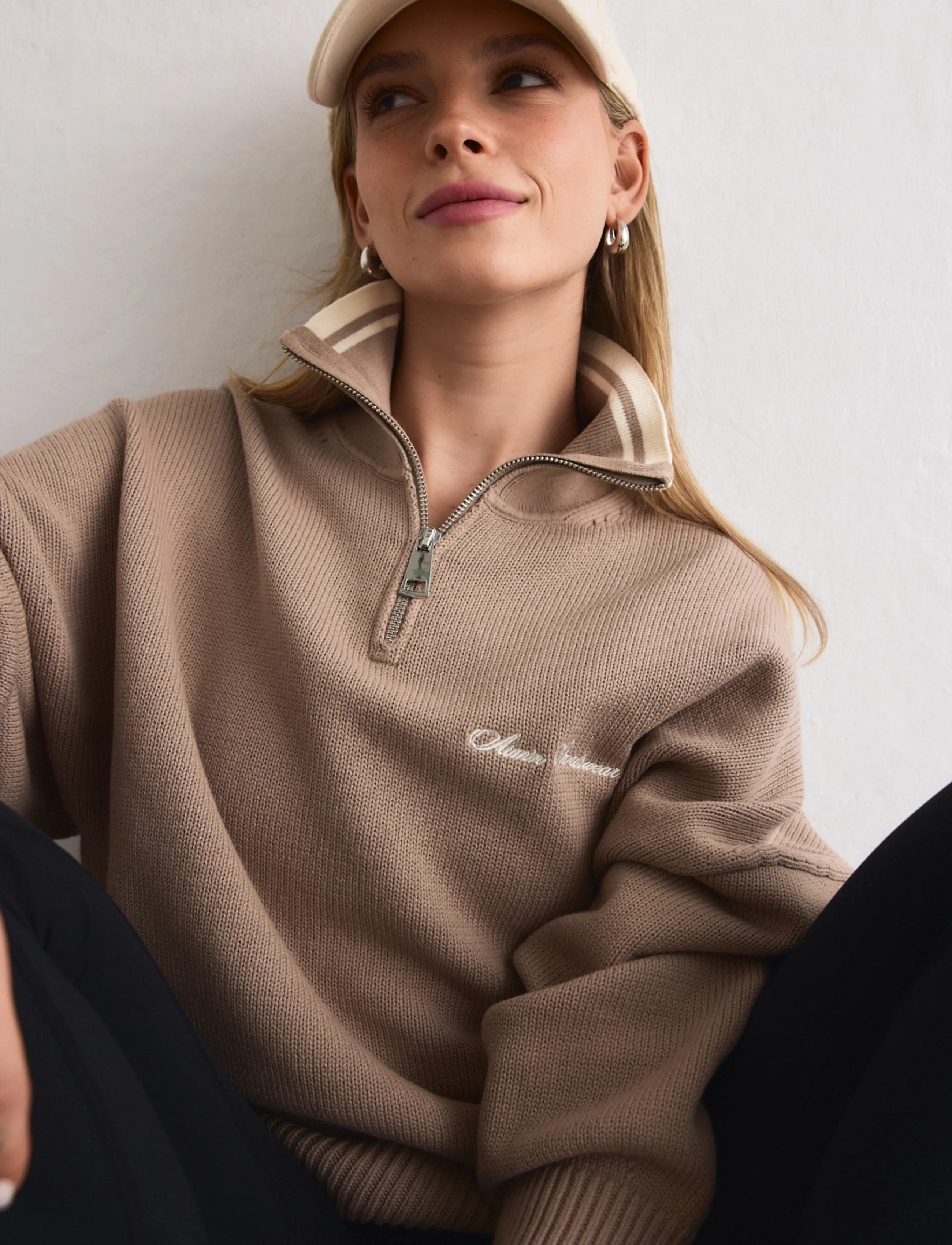 aim´n - Cotton Knit Half Zip - dzianinowe - dark clay - 3