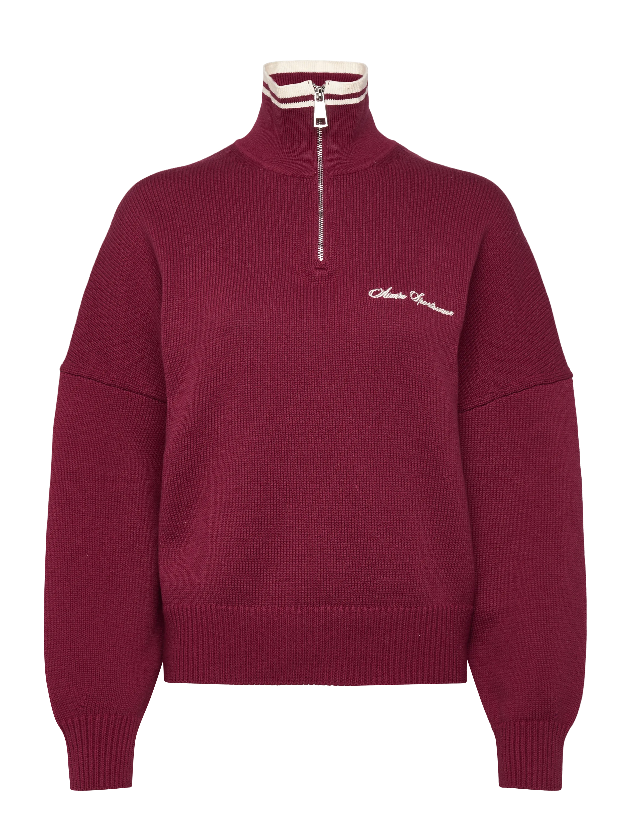 aim´n Cotton Knit Half Zip - Pullover - RUBY / burgundy