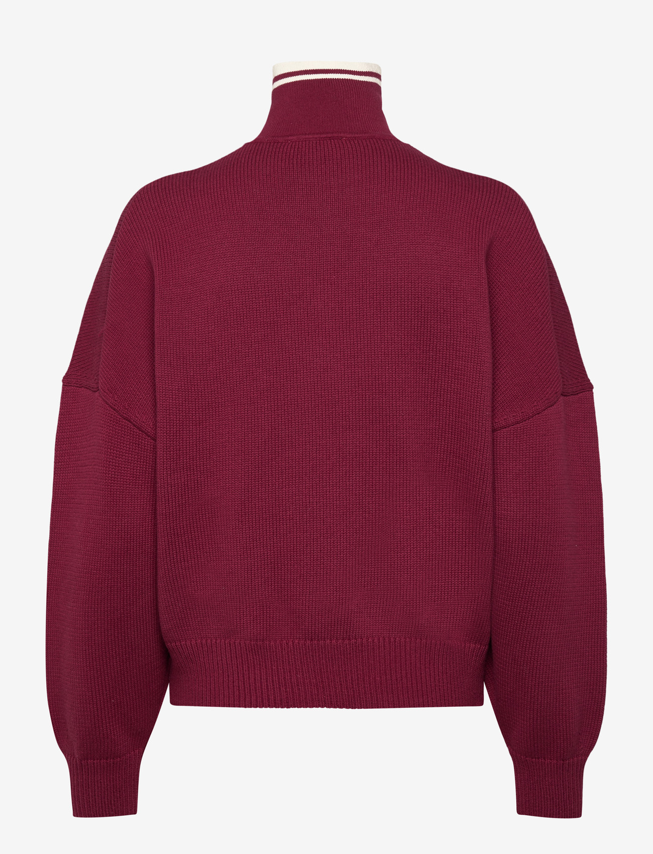 aim´n - Cotton Knit Half Zip - sweatshirts - ruby - 2