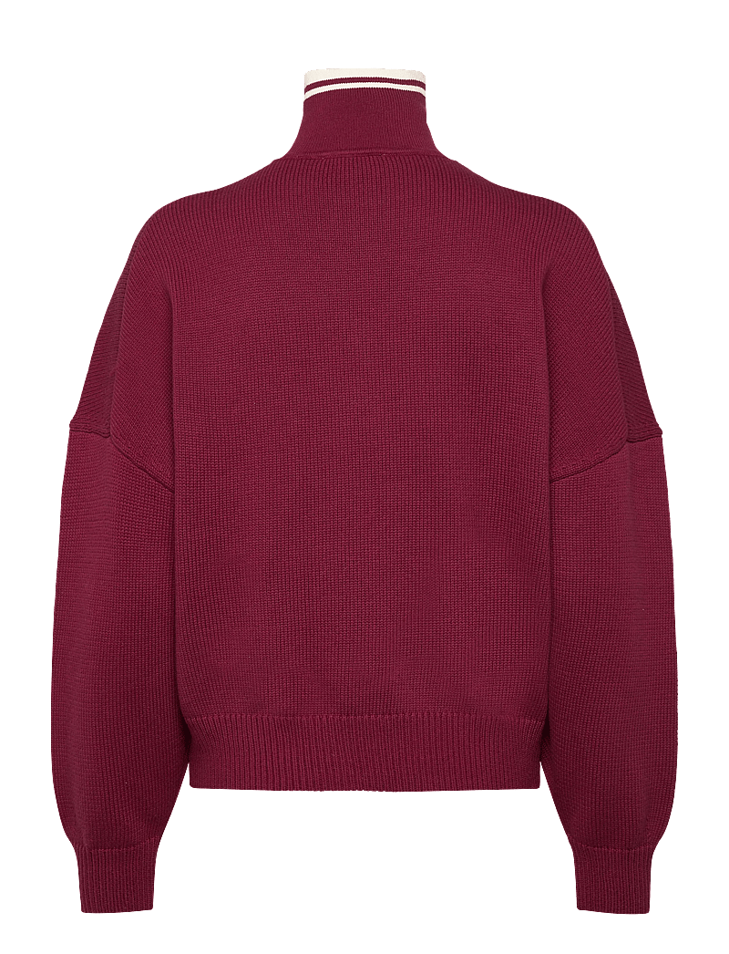aim´n - Cotton Knit Half Zip - sweatshirts - ruby - 2