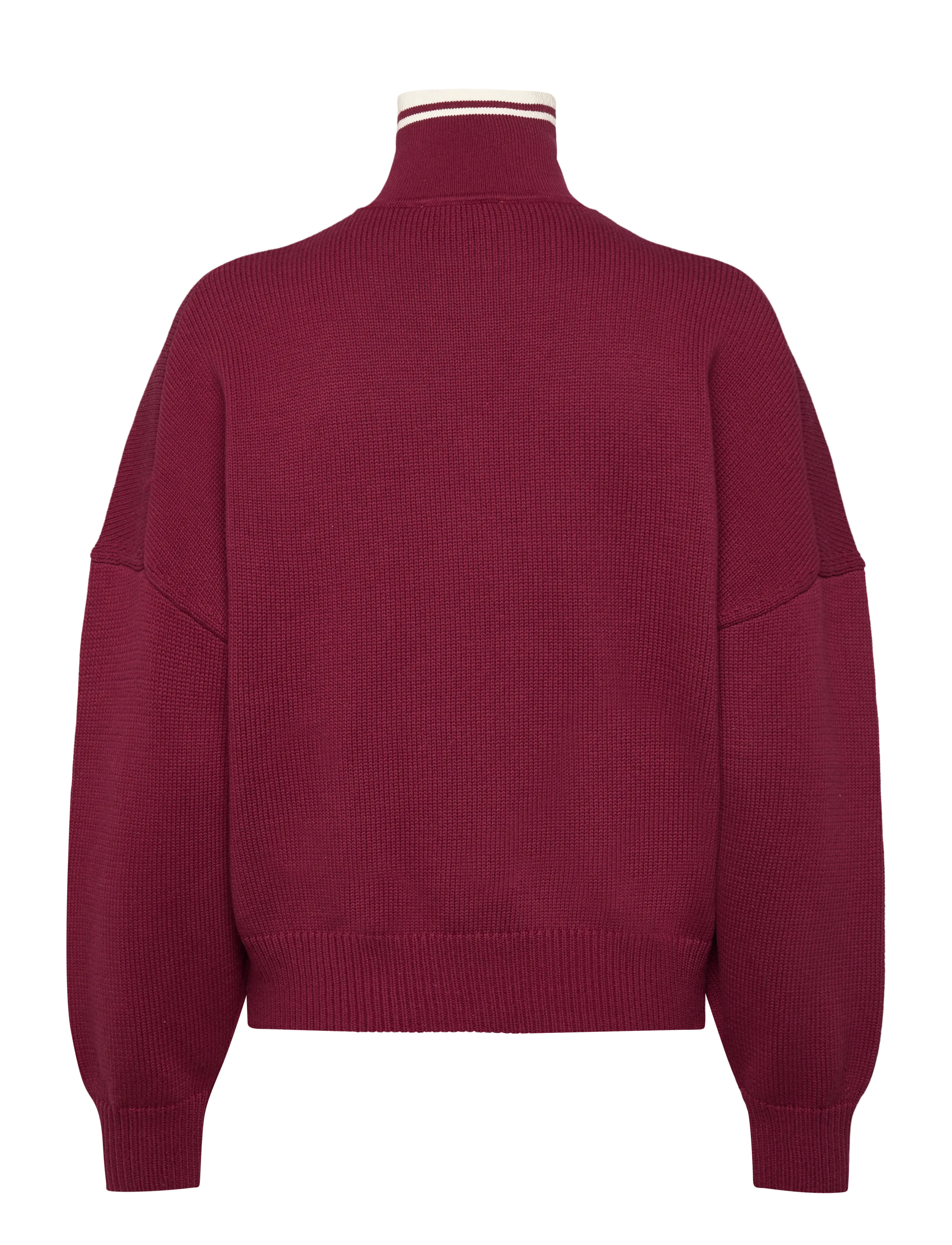 aim´n - Cotton Knit Half Zip - sweatshirts - ruby - 2
