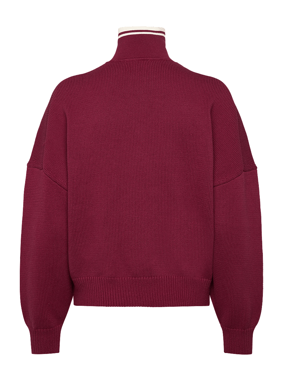 aim´n - Cotton Knit Half Zip - sweatshirts - ruby - 2