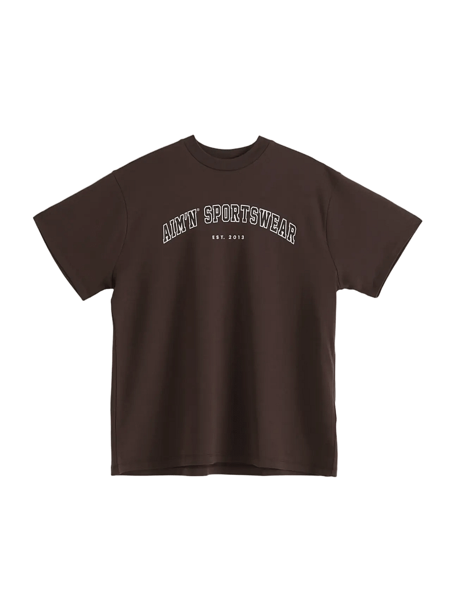 aim´n - Varsity Boyfriend T-shirt - t-shirts - chocolate - 0