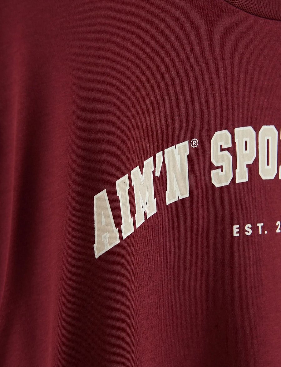 aim´n - Varsity Boyfriend T-shirt - t-shirts - merlot - 2