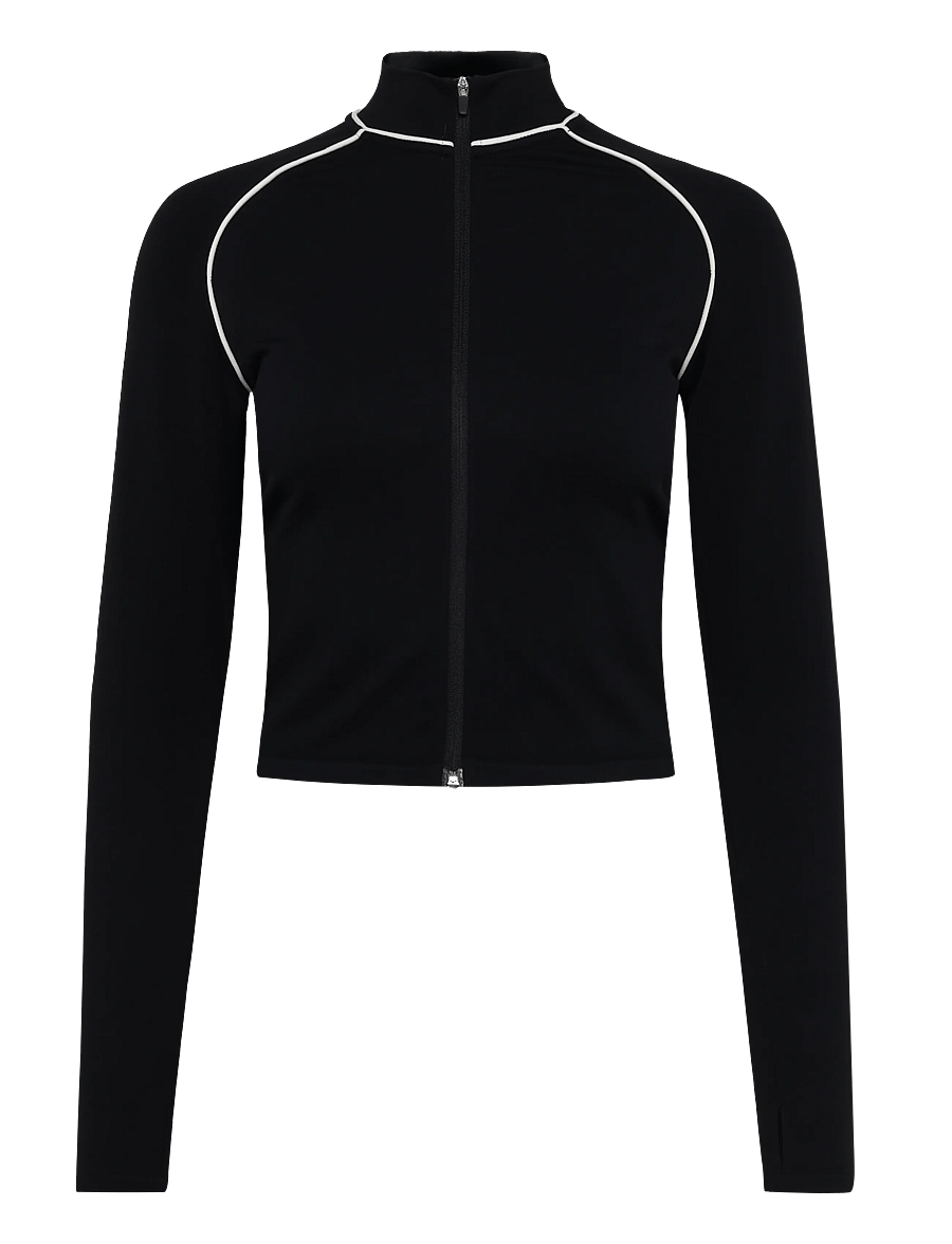 aim´n - Shape Seamless Contrast Zip Jacket - training jackets - black - 1
