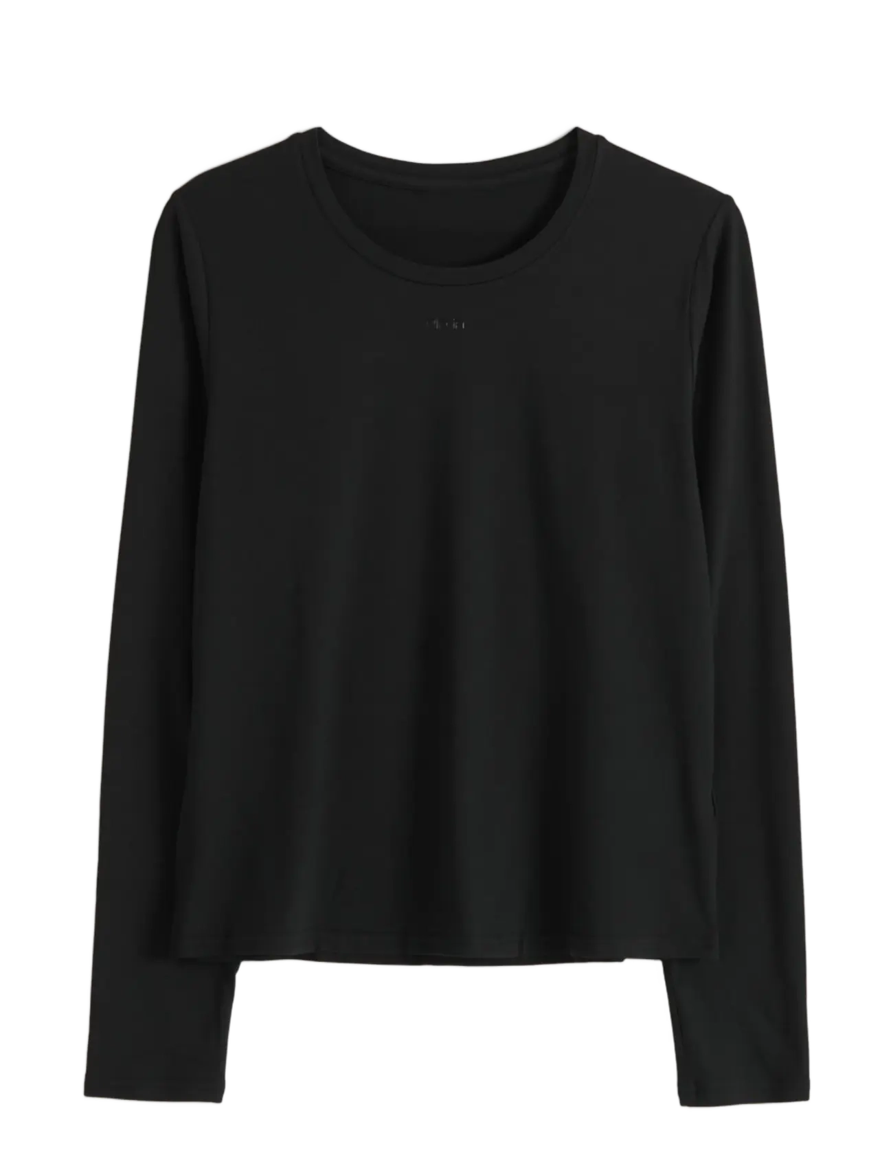 aim´n - Soft Basic Round-Neck Long Sleeve - longsleeved tops - black - 1