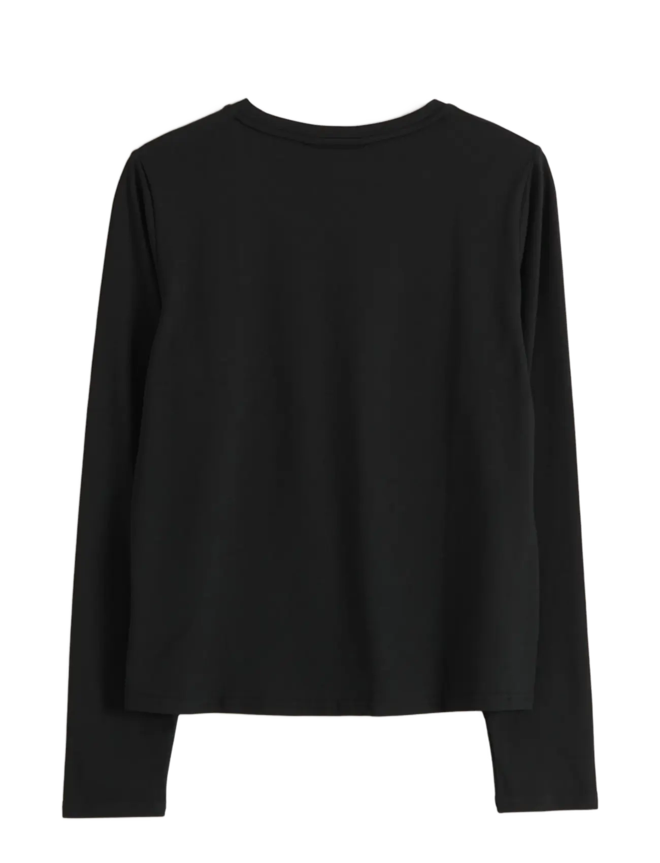 aim´n - Soft Basic Round-Neck Long Sleeve - longsleeved tops - black - 2