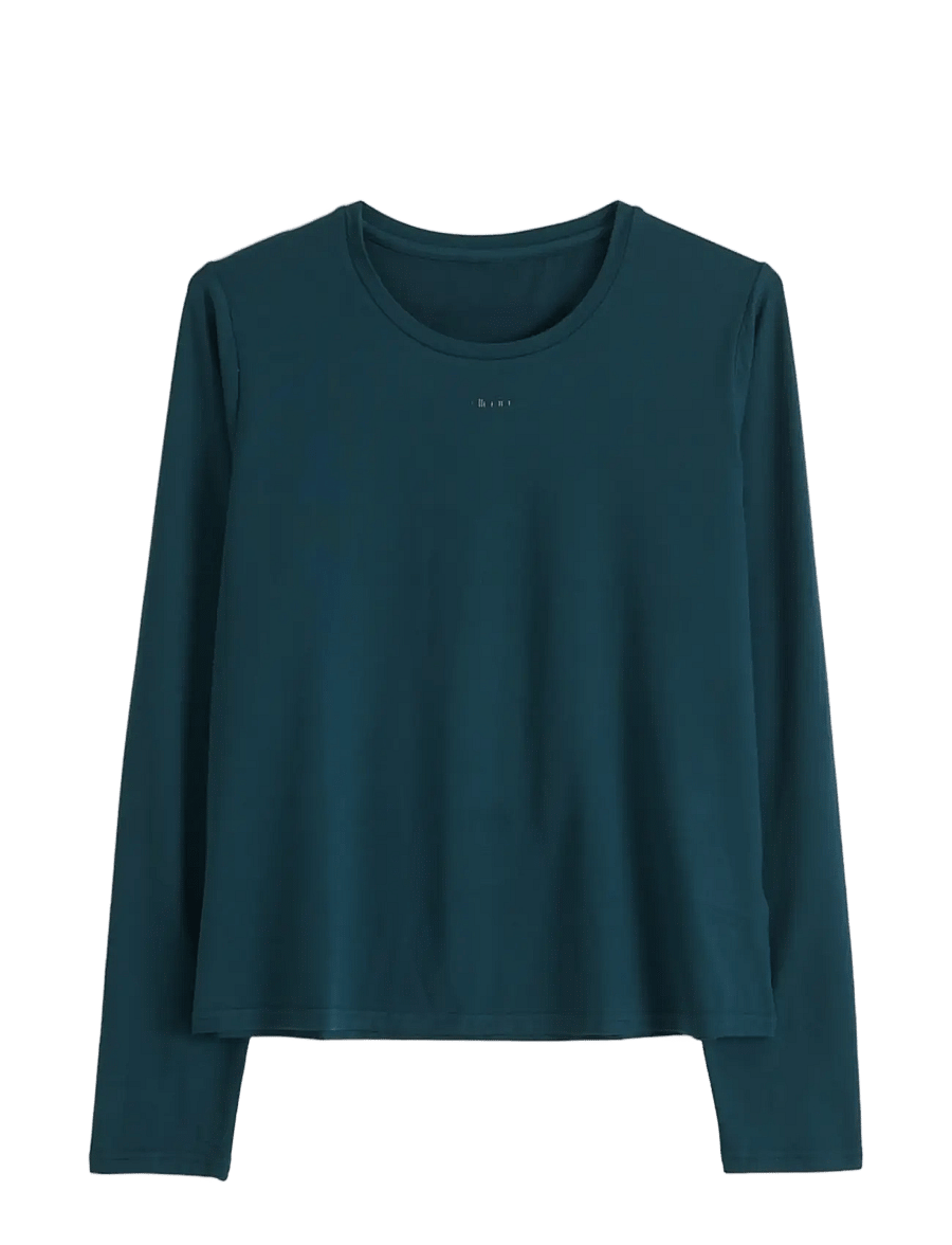 aim´n - Soft Basic Round-Neck Long Sleeve - langarmshirts - lagoon - 2