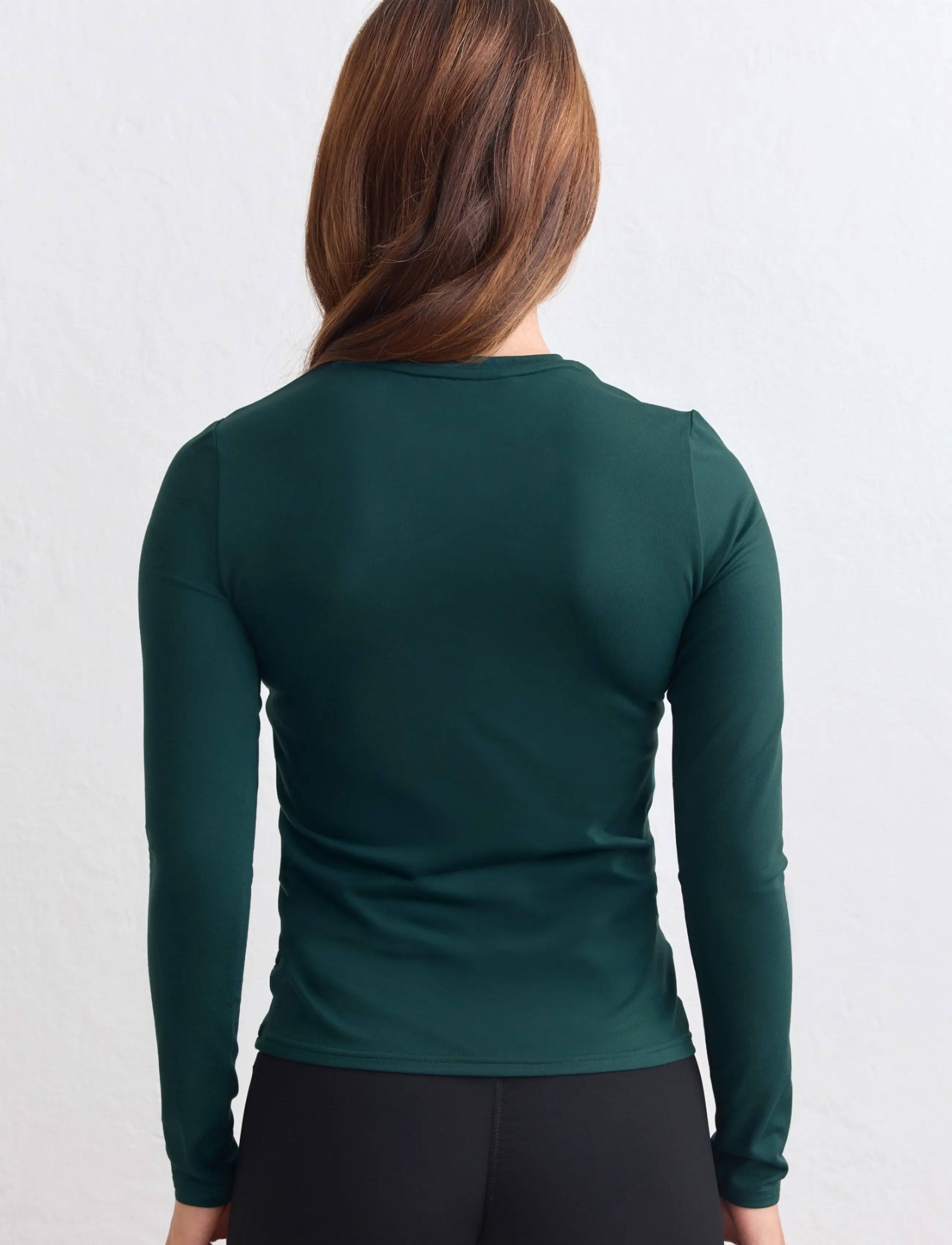aim´n - Soft Basic Round-Neck Long Sleeve - longsleeved tops - lagoon - 5