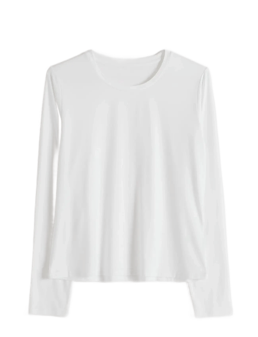aim´n - Soft Basic Round-Neck Long Sleeve - langarmshirts - white - 1