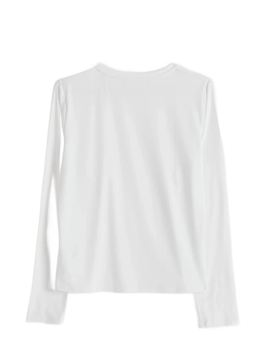 aim´n - Soft Basic Round-Neck Long Sleeve - langarmshirts - white - 2
