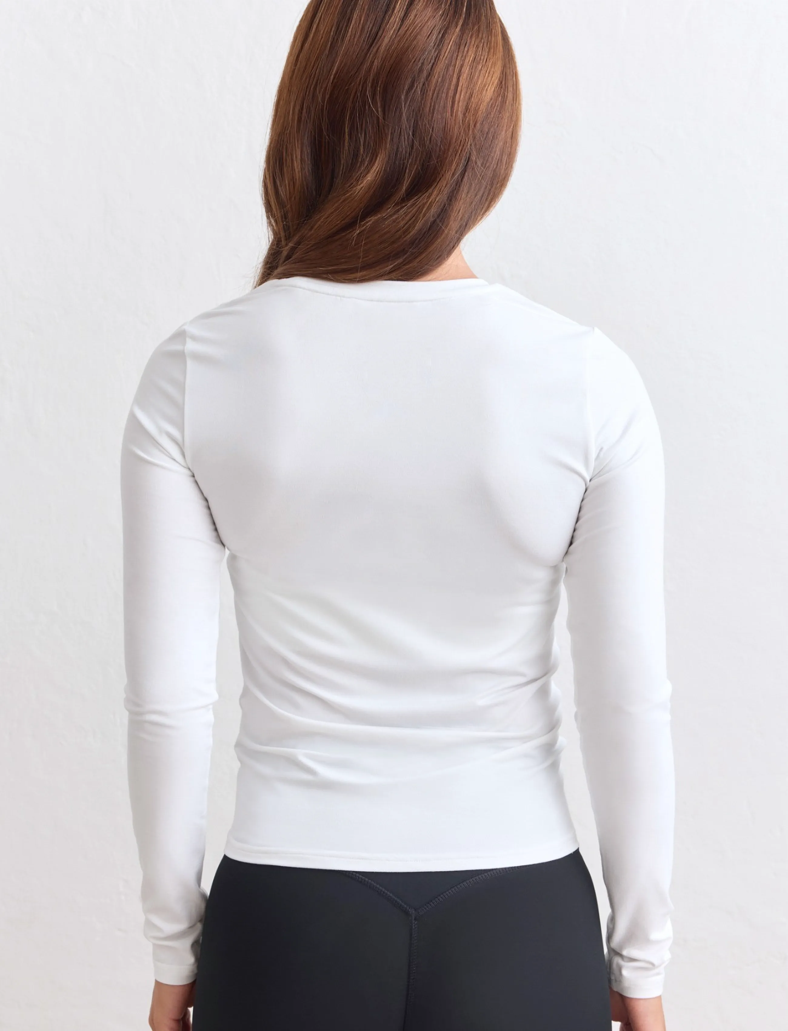 aim´n - Soft Basic Round-Neck Long Sleeve - langarmshirts - white - 4