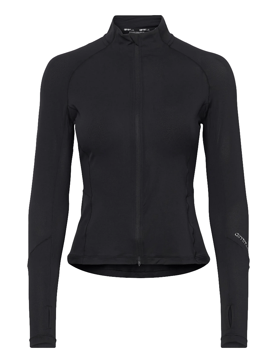 aim´n - Running Zip Long Sleeve - viršutinės dalies drabužiai - black - 0